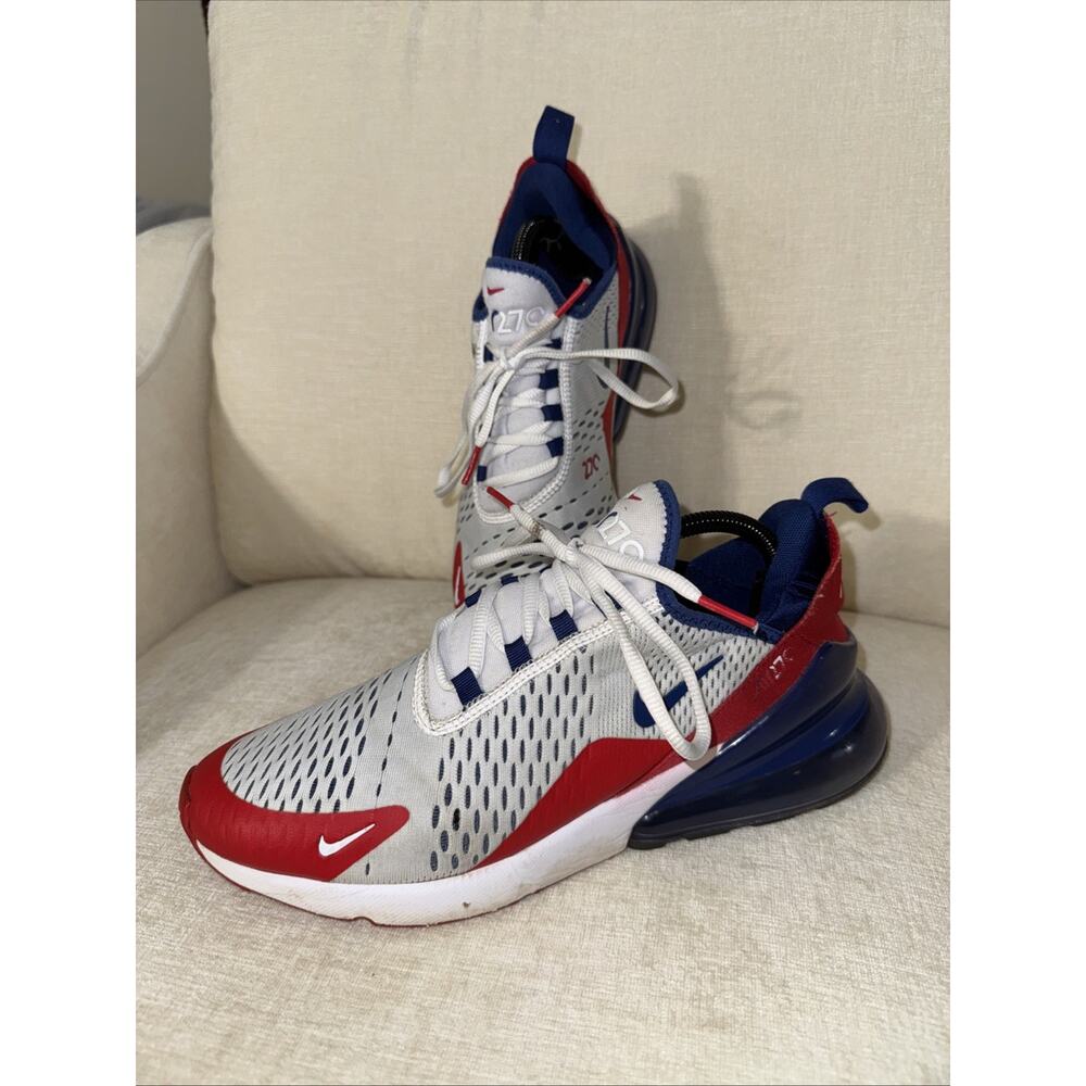 Nike Air Max 270 USA CW5581-100 White Red Blue Men Athletic Sneaker Shoes SZ 10
